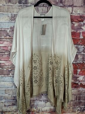 J. Jill Silk/Rayon Cutwork Embroidered Shawl